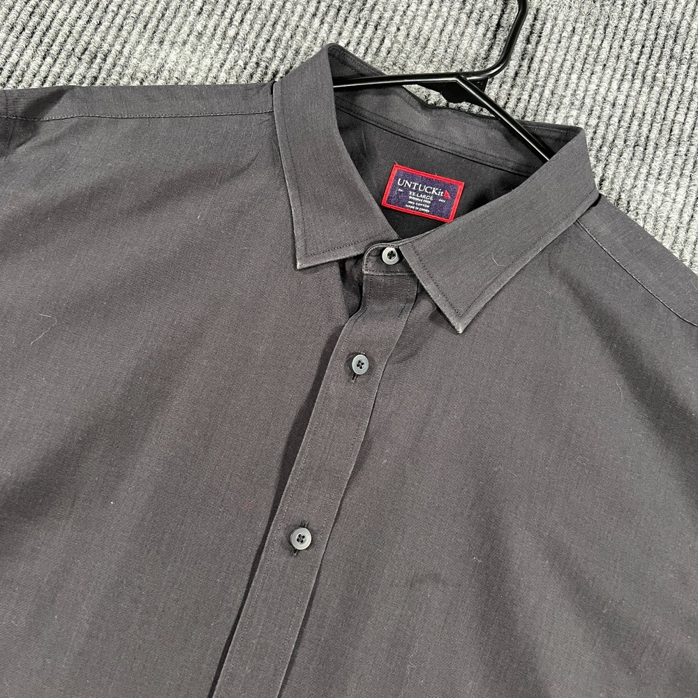 UNTUCKit Shirt Mens 2XL XXL Black Long Sleeve Button Up Casual Dress Work Comfor
